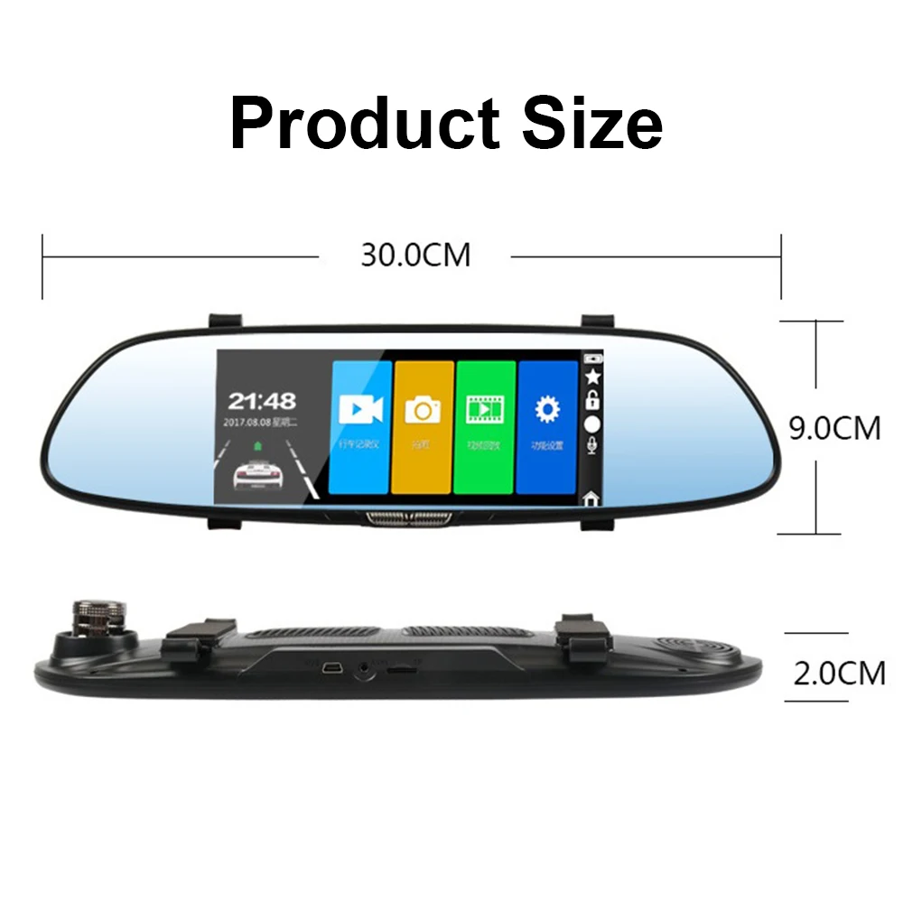 " Автомобильная dvr камера зеркало заднего вида ips сенсорный экран Авто DVR Full HD 1080P ночное видение видеорегистратор двойной объектив Авто Регистратор