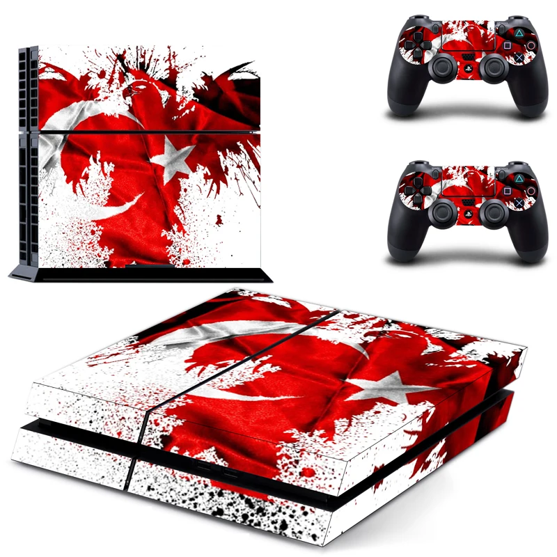 Наклейка на консоль Sony PlayStation 4 и 2 контроллера PS4 | Электроника