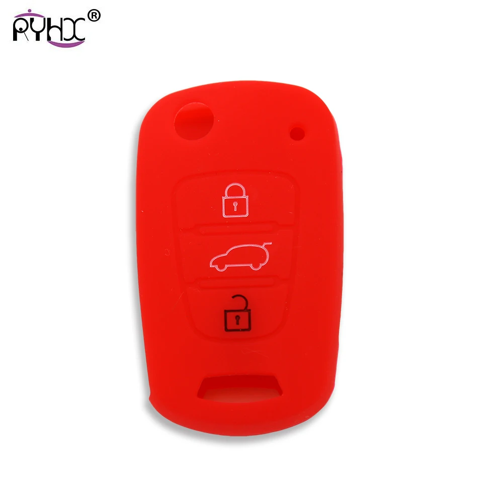 RYHX 3 Buttons Silicone Car Remote Flip Key Cover Case Fob Shell Holder For Rio K2 K5 Sportage Optima i20 i30 i35 Solaris Verna |