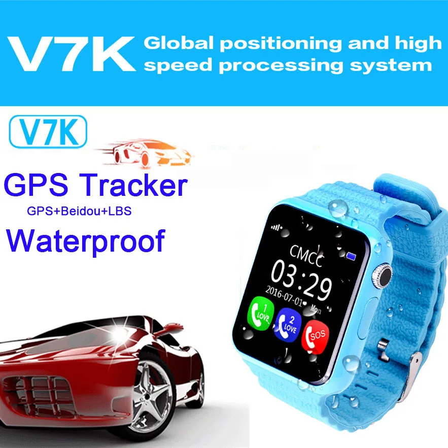Детские Смарт-часы Slimy с GPS для мальчиков и девочек V7K водонепроницаемые детские