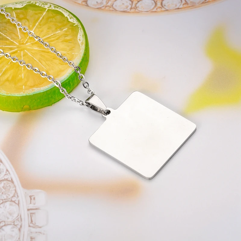 Нержавеющая сталь FUNIQUE Ожерелье Подвески квадратная форма полированный