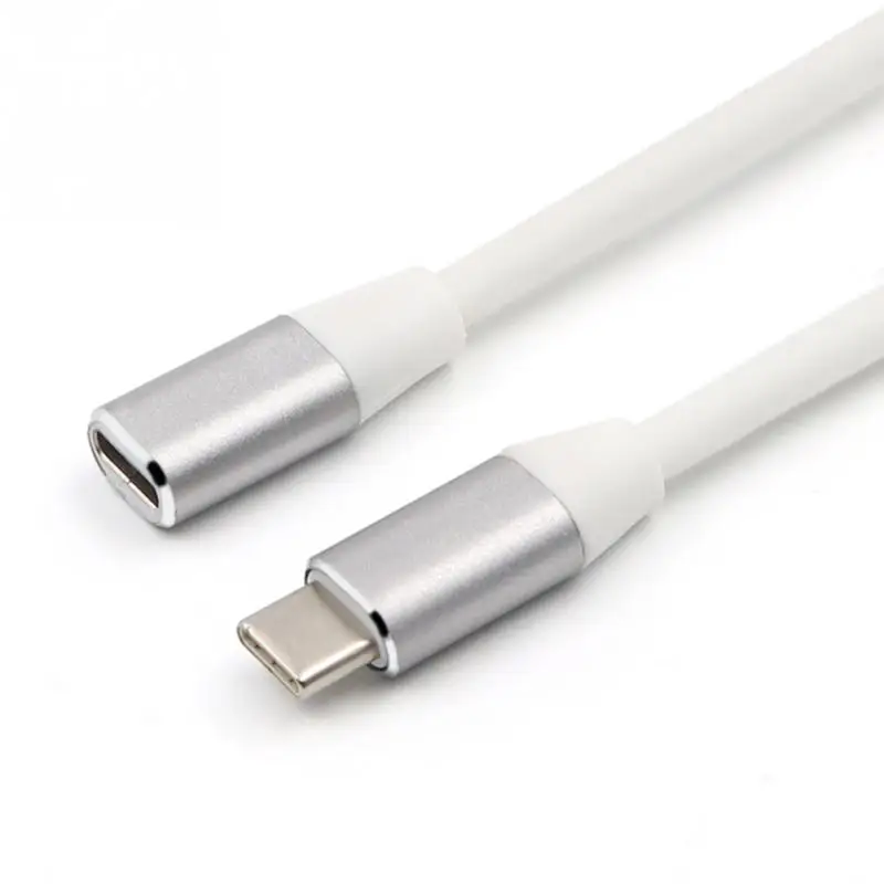 Grey Новинка, USB 3,1 type C, кабель-удлинитель для мужчин и женщин, удлиняющий провод, соединитель для мужчин и женщин, кабель для передачи данных - Цвет: Grey