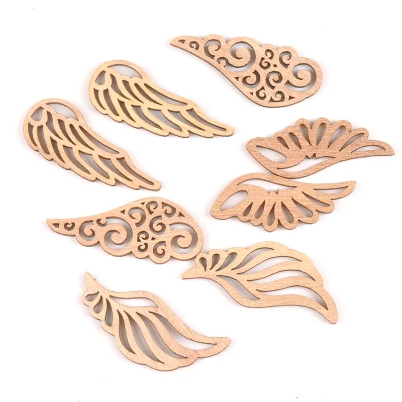 20шт узор в виде крыльев из натурального дерева для скрапбукинга аксессуары