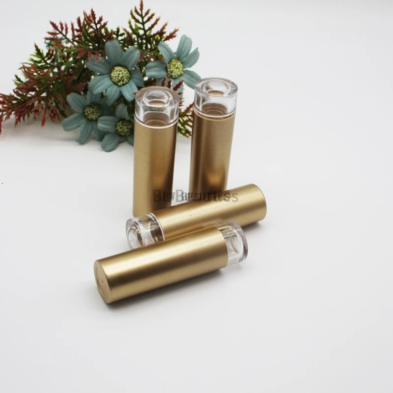 

200Pcs/Lot Good Quality 12.1mm Lipstick Tube, DIY Plastic Lip Balm Container, Empty Gold Lipstick Storage Free Shipping