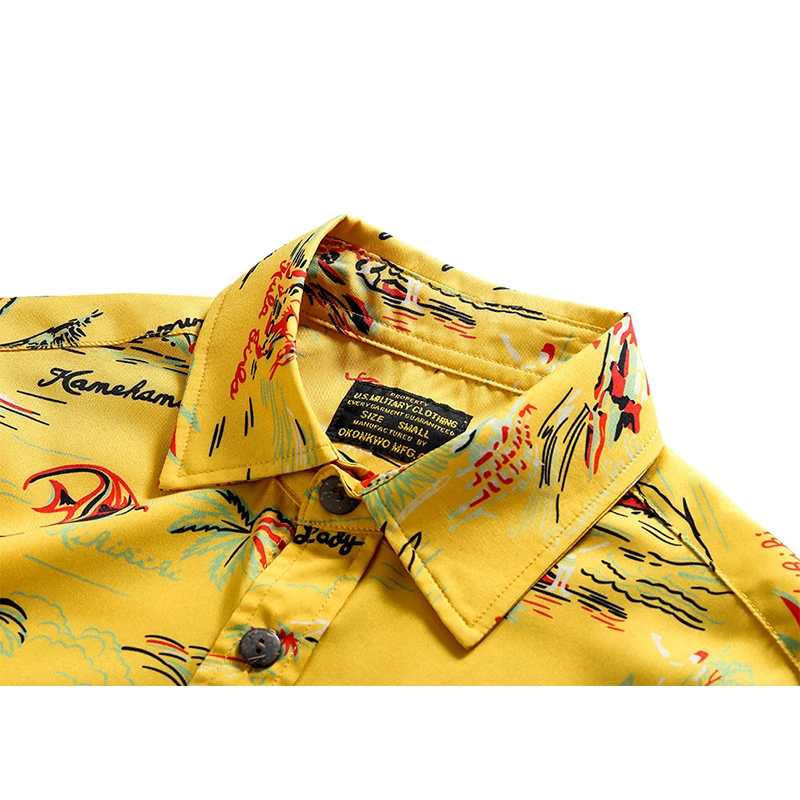 Летняя новая гавайская рубашка Aloha мужская повседневная с короткими рукавами