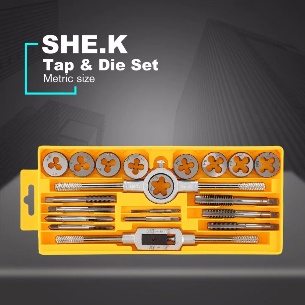 20 шт. набор метчиков и плашек из легированной стали маленький кран витой ручные