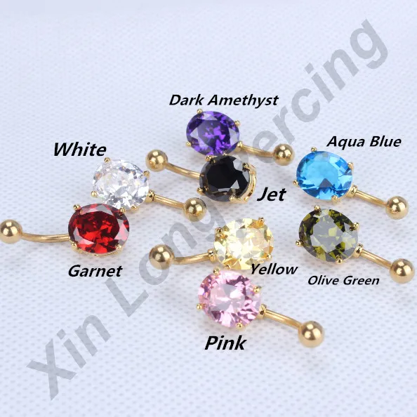 8 шт./партия украшение для тела Пирсинг Ювелирное кольцо пупка эллипсис Форма