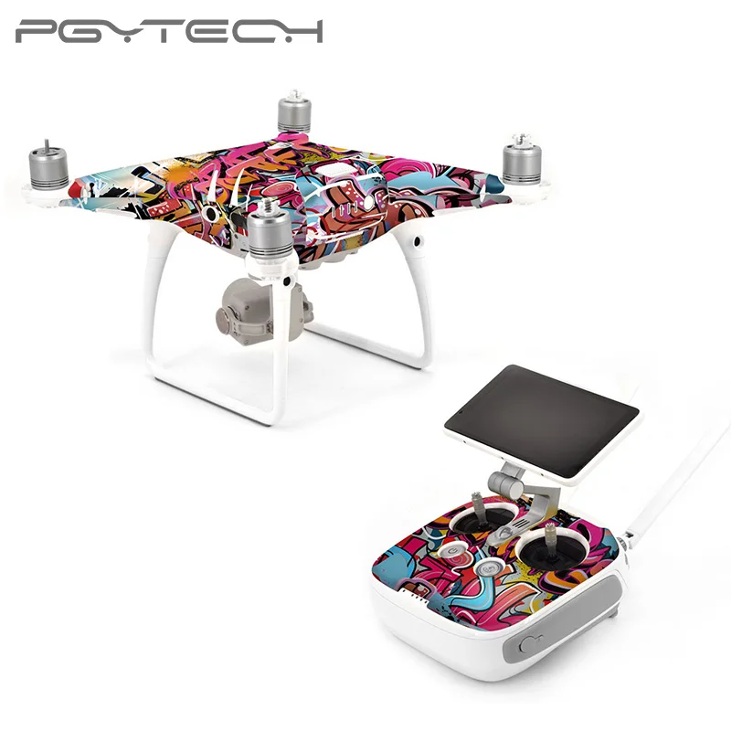 PGYTECH DJI Phantom 4 Pro skin sticker Grain Stickers Waterproof Skin Wrap Protector for Drone Body Remote Control Parts | Электроника