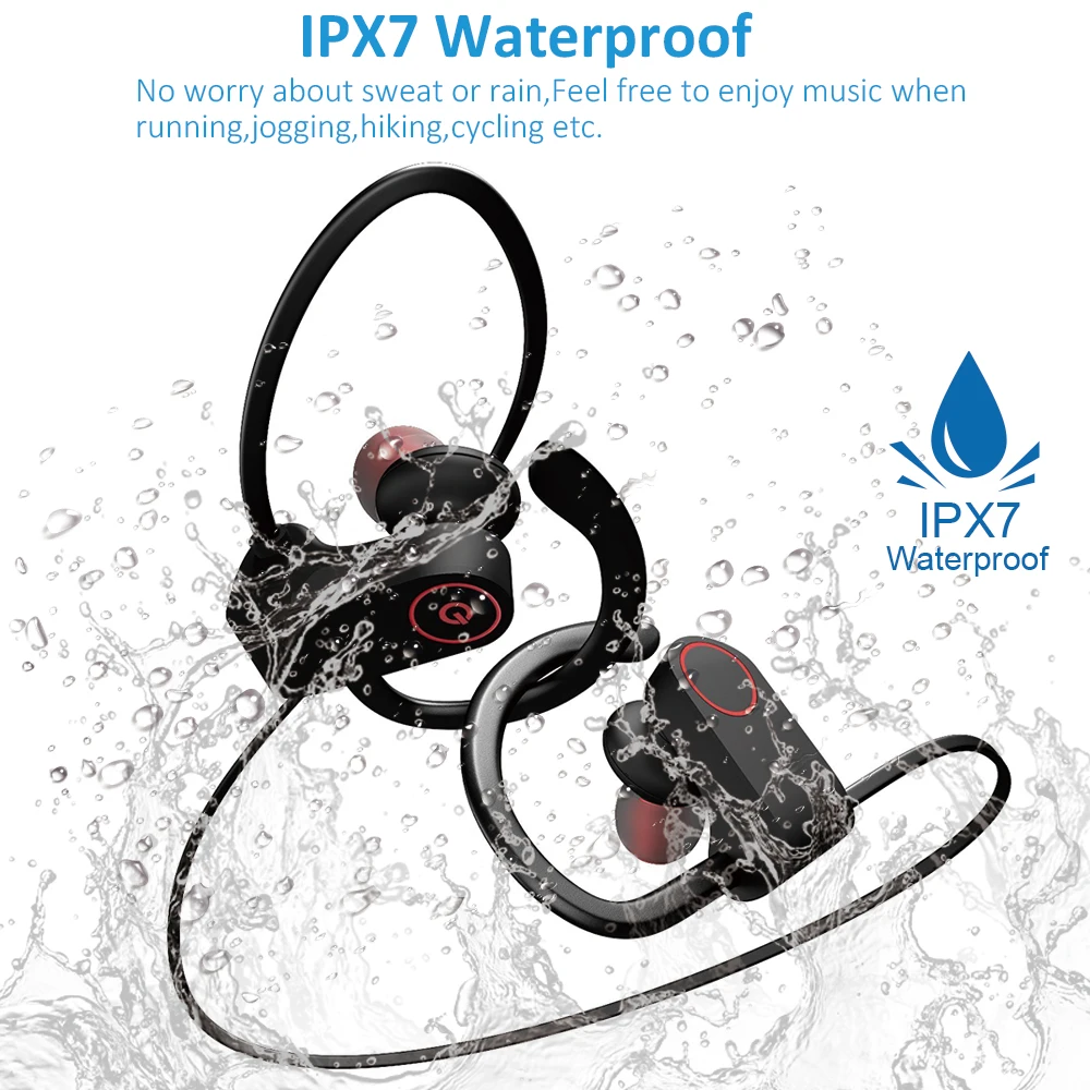 Aelic U8 Bluetooth наушники с микрофоном IPX7 водонепроницаемая Спортивная гарнитура