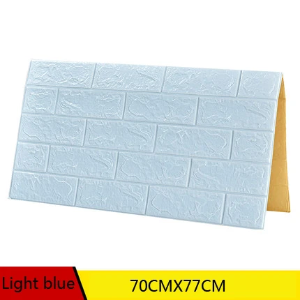 Light blue 3D настенные панели, наклейки для гостиной, 3D кирпичные обои для детской комнаты, спальни, домашний декор, 3D настенные покрытия, самоклеющиеся обои - Цвет: Light blue