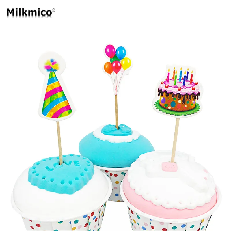 Milkmico 18 шт. кекс выбирает Топпер прекрасный торт топперы для детей День рождения