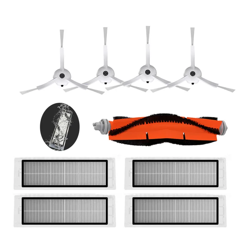 1* основная щетка+ 4* боковая щетка+ 4* HEPA фильтр подходит для xiaomi вакуум 2 roborock s50 S6 xiaomi mi Робот Запчасти фильтры