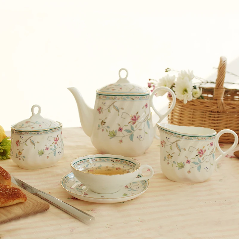 Высококачественные керамические кофейные и чайные наборы из костяного фарфора