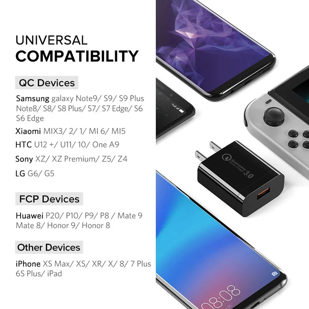 Caseier 18 W Quick Charge 3 0 ЕС США Разъем для iPhone X XS MAX XR 8 7 быстрое зарядное устройство