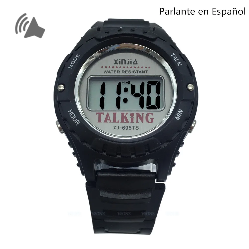 Говорящие часы с испанской раскладкой цифровые электронные спортивные наручные