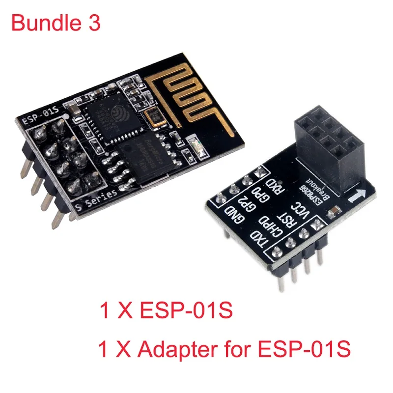 Bundle 3 RCmall ESP8266 ESP-01S серийный wifi беспроводной приемопередатчик модуль/ESP-01 Breakout плата макет адаптер PCB FZ2400 FZ2178 - Цвет: Bundle 3