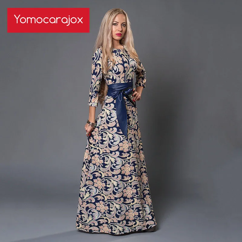 Брендовое женское длинное платье лидер продаж 2017 весенне летнее в русском стиле