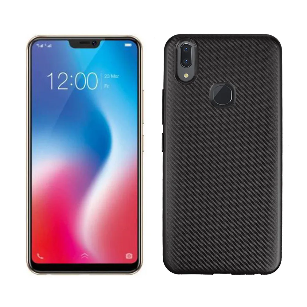 Химическое волокно КРЫШКА ДЛЯ Vivo V9 Чехол Мягкий Роскошный углеродный волоконный