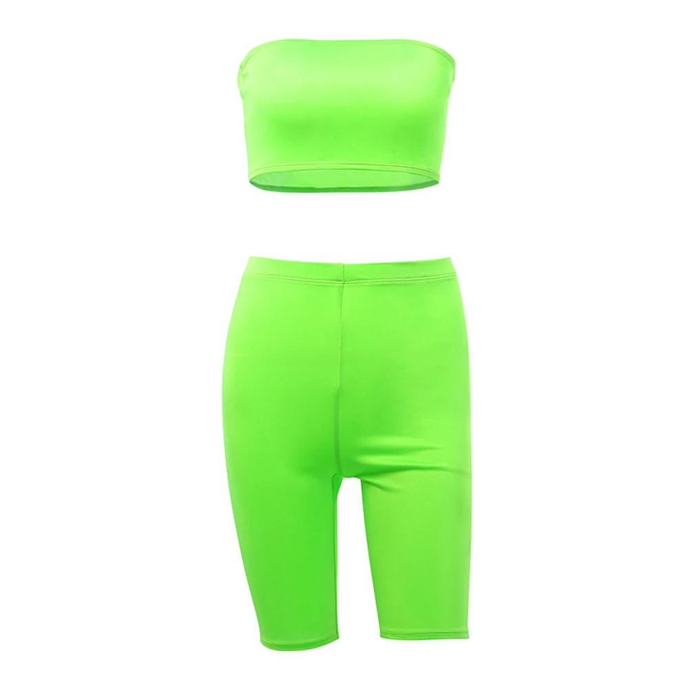 Женский комплект из 2 предметов Топ без бретелек с открытыми плечами и шорты