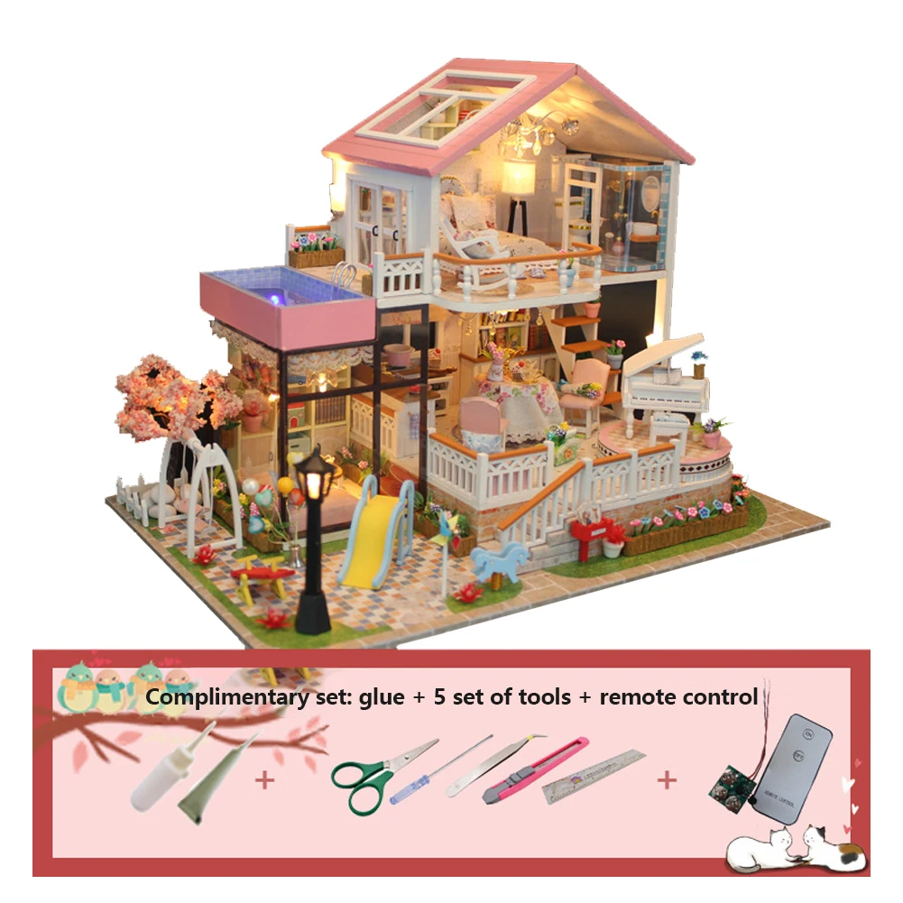 Рождественские подарки миниатюрная Diy игрушка-головоломка Кукольный дом модель деревянная мебель строительные блоки игрушки подарки на день рождения Сладкие слова