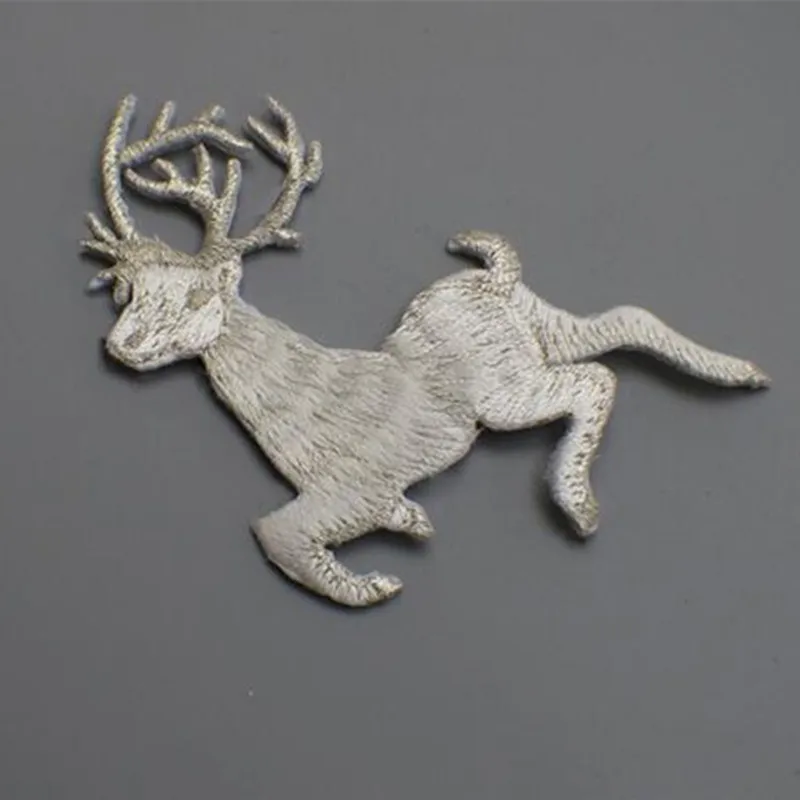 Нашивки с оленем для глажки одежды украшение воротника вышитая нашивка