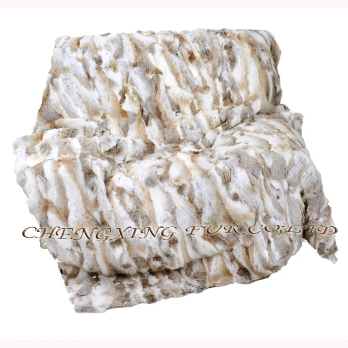 CX-D-11B-X 218X218cm Оптовая Продажа Модный лоскутный коврик из натурального кроличьего