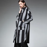 blouses cotton striped women spring 2020 oversized loose casual big pocket black woman work shirts office lady clothing