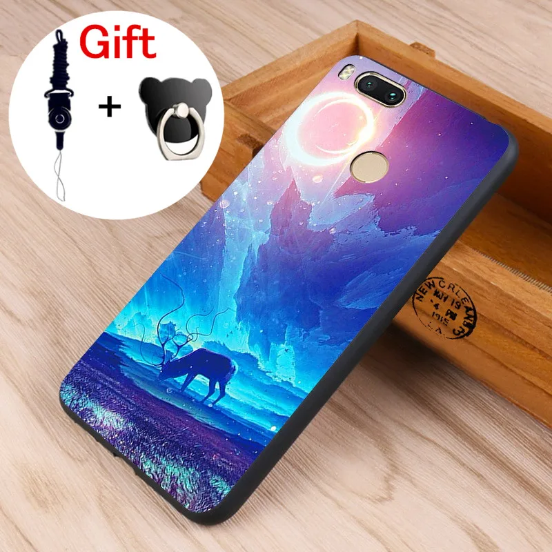 Xiaomi mi A1 случае 5X черная рамка Мультфильм Окрашенные силиконовый чехол для A2 6X/Xiaomi