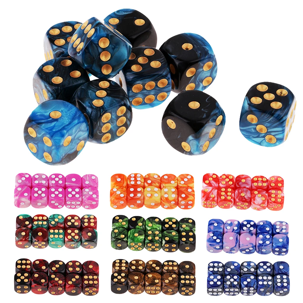 

10pcs 6 Sided Dice Set Bright Colors for Supplementing Math Lessons and Encouraging Simple Arithmetic Teaching Tools Board Games