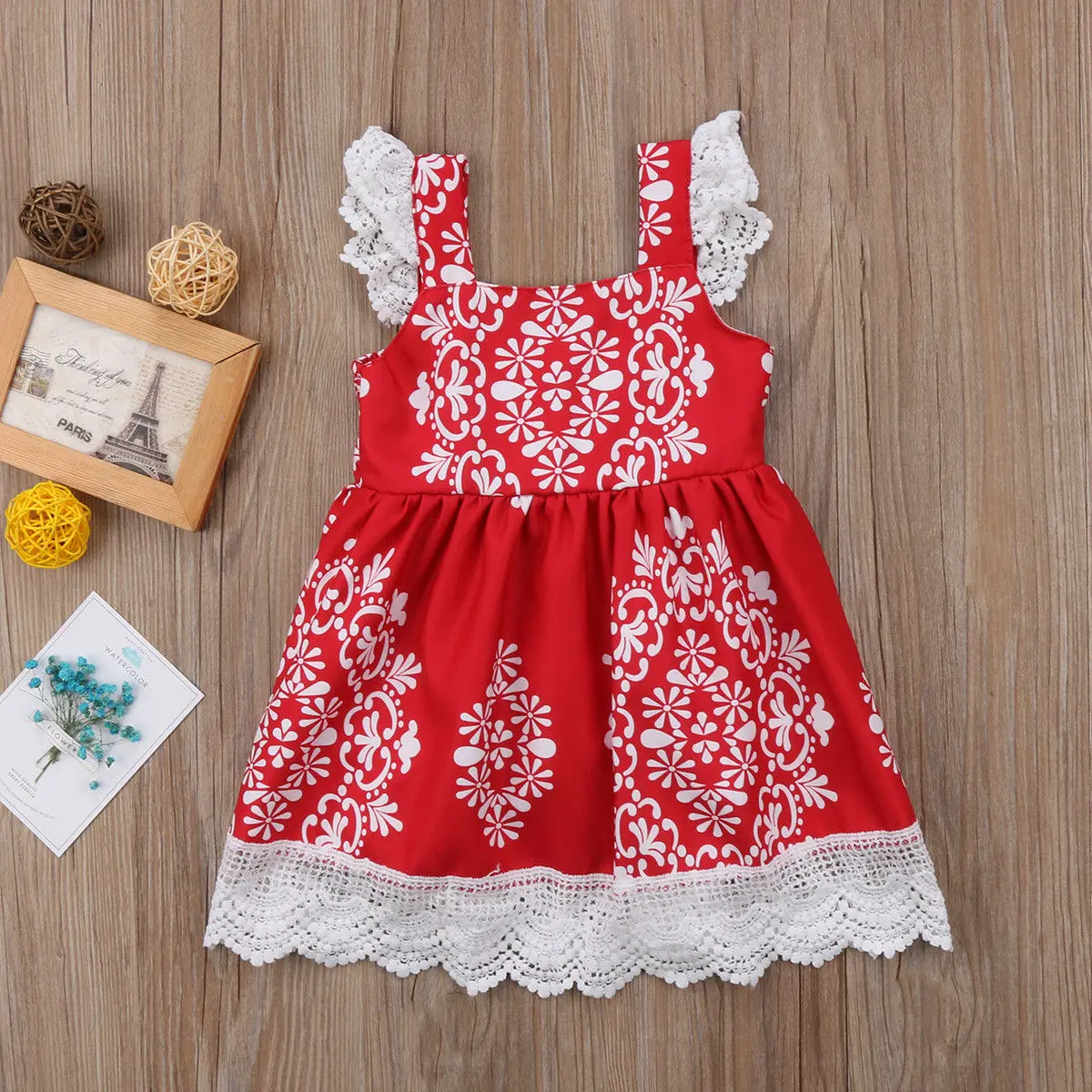 Infant Toddler Kids Baby Girl Clothes Dresses Princess Party Pageant Red Tutu Flower Dress Girls 2-7Y | Детская одежда и обувь