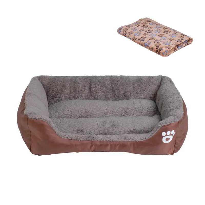 Coffee Pawstrip карамельный цвет кровать для собаки мягкая подушка для щенка зимняя теплая кровать для кошки диван для домашних животных, кровать для собак чихуахуа Лабрадор кровать для собаки одеяло - Цвет: Coffee