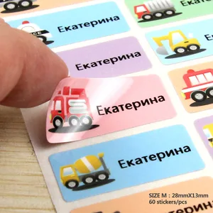 Бесплатная доставка, 60 наклеек с героями мультфильмов, водонепроницаемые наклейки, разноцветные этикетки, детские наклейки, деловые этикетки