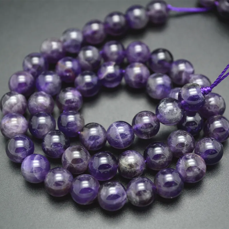 

4mm~14mm Natural Purple Quartz Stone Round Loose Beads DIY Jewelry Making Accessories