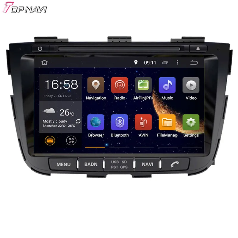 TOPNAVI 8 ''четырехъядерный Android 6 0 Автомобильный DVD-плеер для KIA SORENTO 2013-Авторадио
