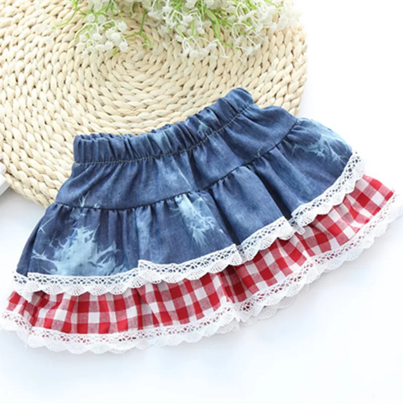 Новинки 2016 осень зима юбка для девочки юбки девочек с бантом кружевом медведем