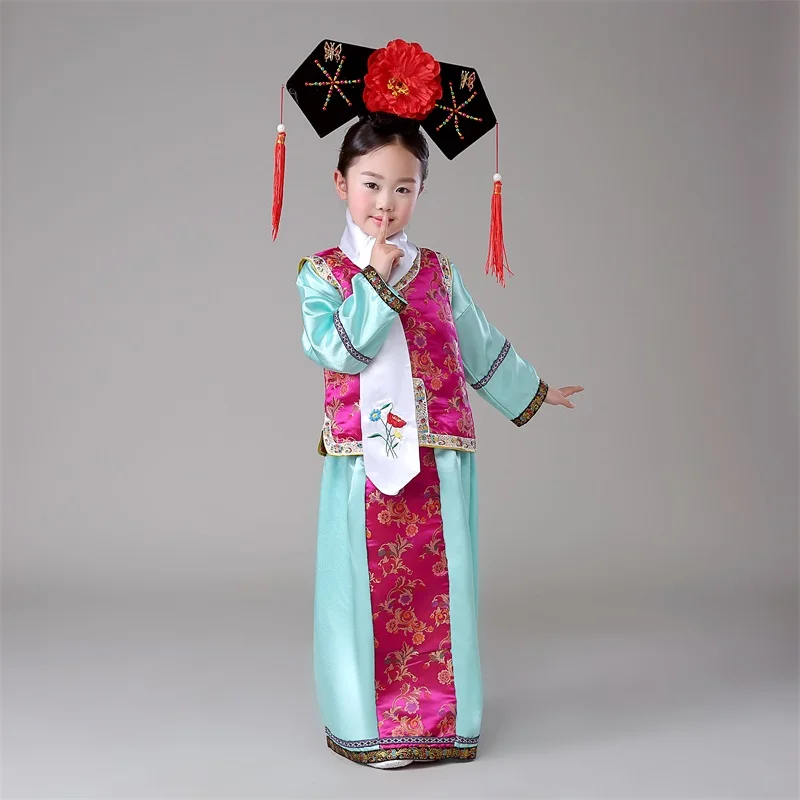Hanfu/детское китайское платье принцессы династии Цин традиционное для девочек на