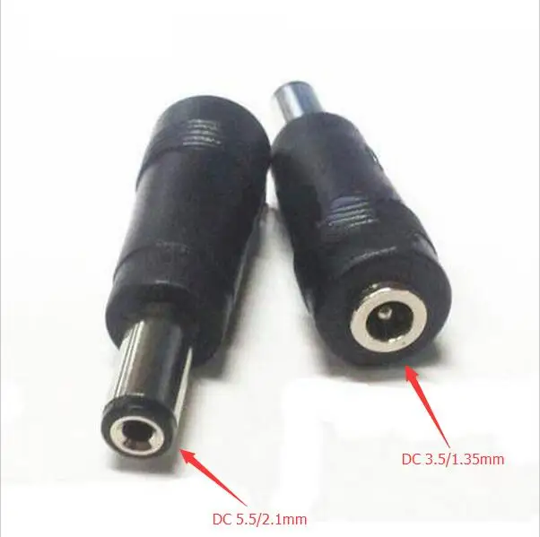

10pcs DC 5.5mm x 2.1mm 5.5/2.1mm Male to 3.5mm x 1.35mm 3.5/1.35mm Female Converter Adapter Connector Jack for CCTV Camera LED