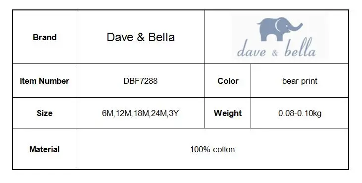 Dave bella/Детский комбинезон для новорожденных; летняя одежда; одежда с короткими рукавами для мальчиков; Детский комбинезон; DBF7288