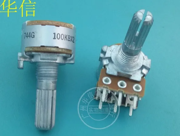 Оригинальный японский двойной потенциометр ALPS 16 типа B50K B50KX2 50KBX2 B20K B100KX2 ручка 20 мм