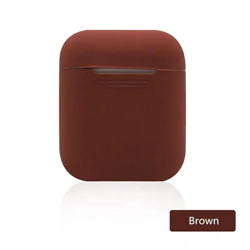 brown Bluetooth беспроводной Чехол для Airpods защита от пыли Чехол airpod аксессуары белый чехол для airpods силиконовый чехол-держатель - Цвет: brown