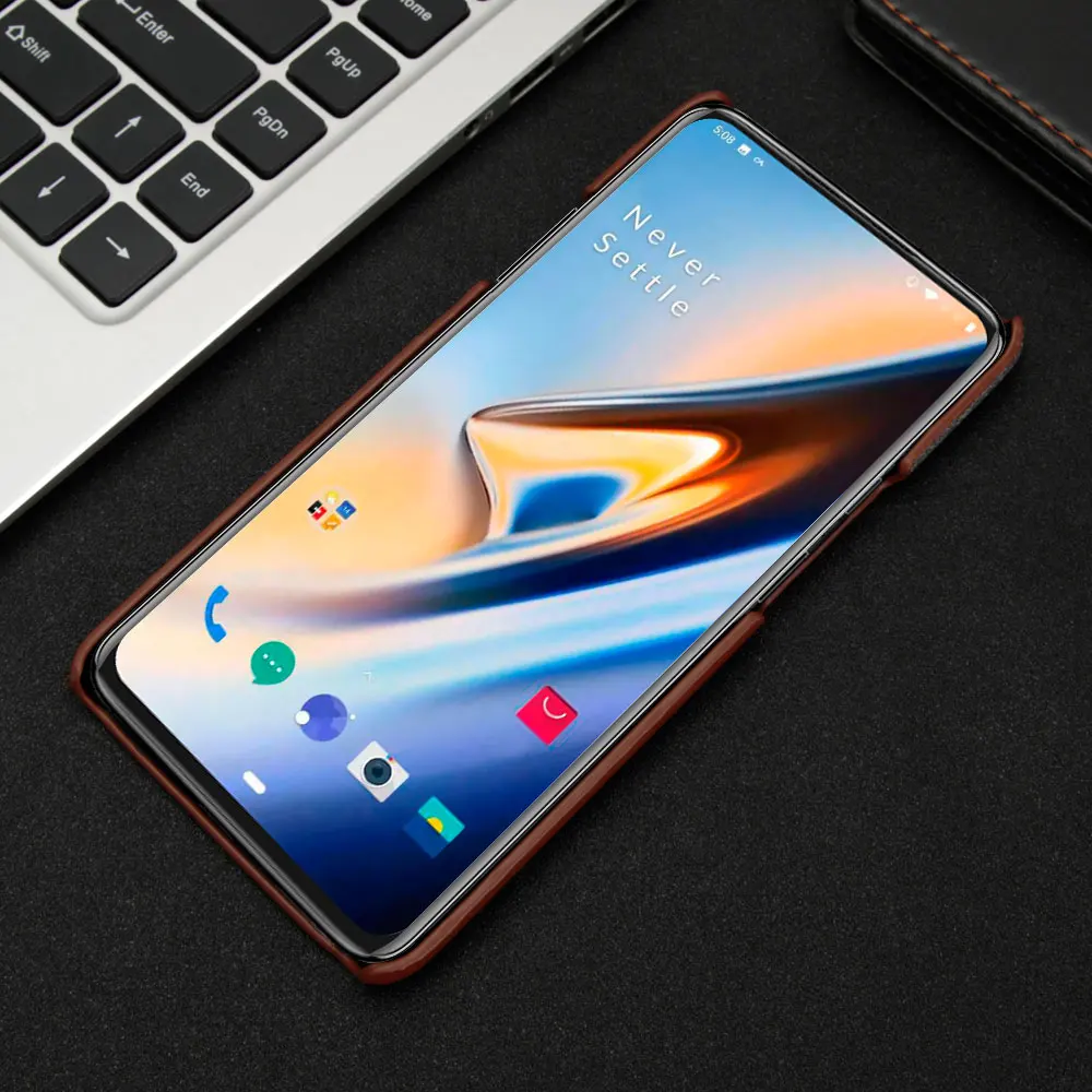 Оригинальный Роскошный кожаный чехол для One Plus 7 Pro 6 6t + тонкий светильник из