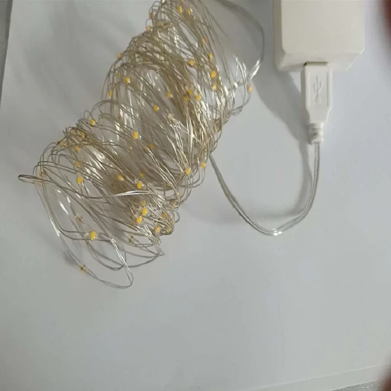 DC 5 В USB питание Водонепроницаемый светодиодный Медный Серебряный провод струнный светильник s 1 м 2 м 3M 4M 5 м 10 м 20 м Декор Рождественский праздничный Сказочный светильник гирлянда