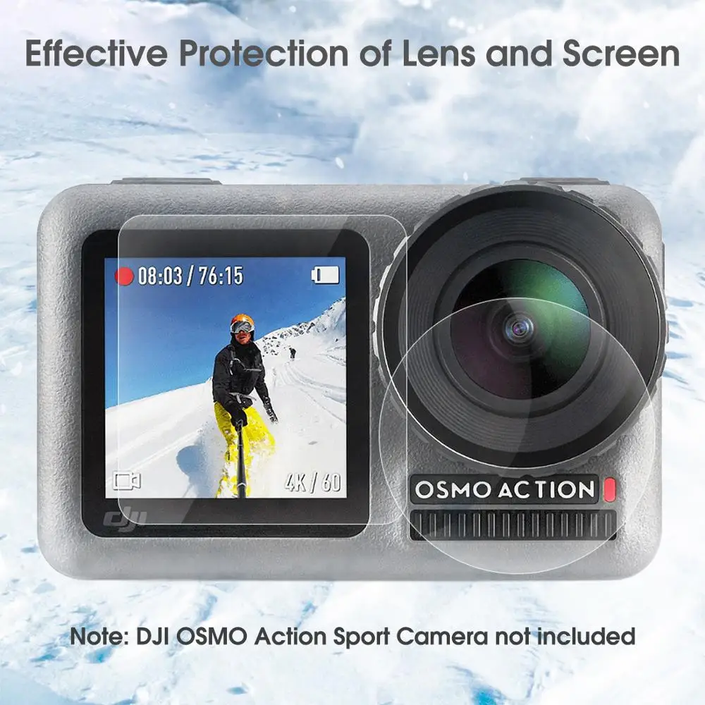 JINSERTA для DJI OSMO ACTION 3 шт./6 шт./9 шт. 9 Закаленное стекло Защитная пленка для экрана пленка для объектива для DJI OSMO Sports Action camera