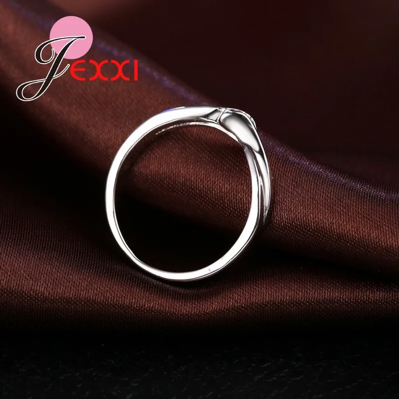 Exquisite Hot Sale Round Sparking Cubic Zirconia Genuine 925 Sterling Silver Finger Ring For Woman Girls Favorite Festival Gift | Украшения