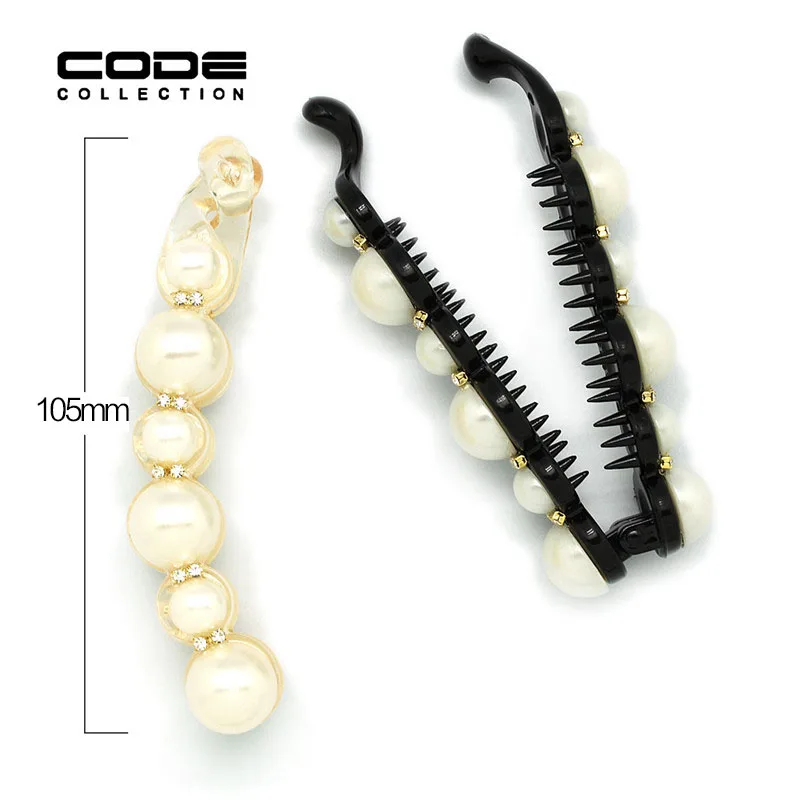 2018 Лидер продаж банан заколки жемчуг блестящая заколка для волос Стразы Заколки