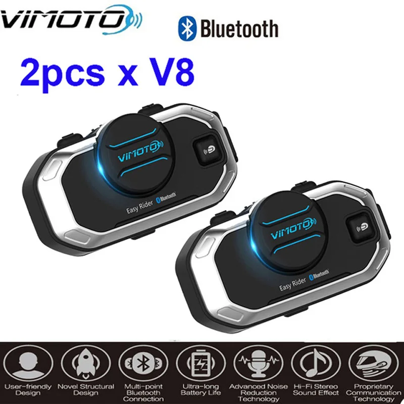 2 шт. V8 мотоциклетный шлем домофон Bluetooth гарнитура мотоцикл BT интерфон