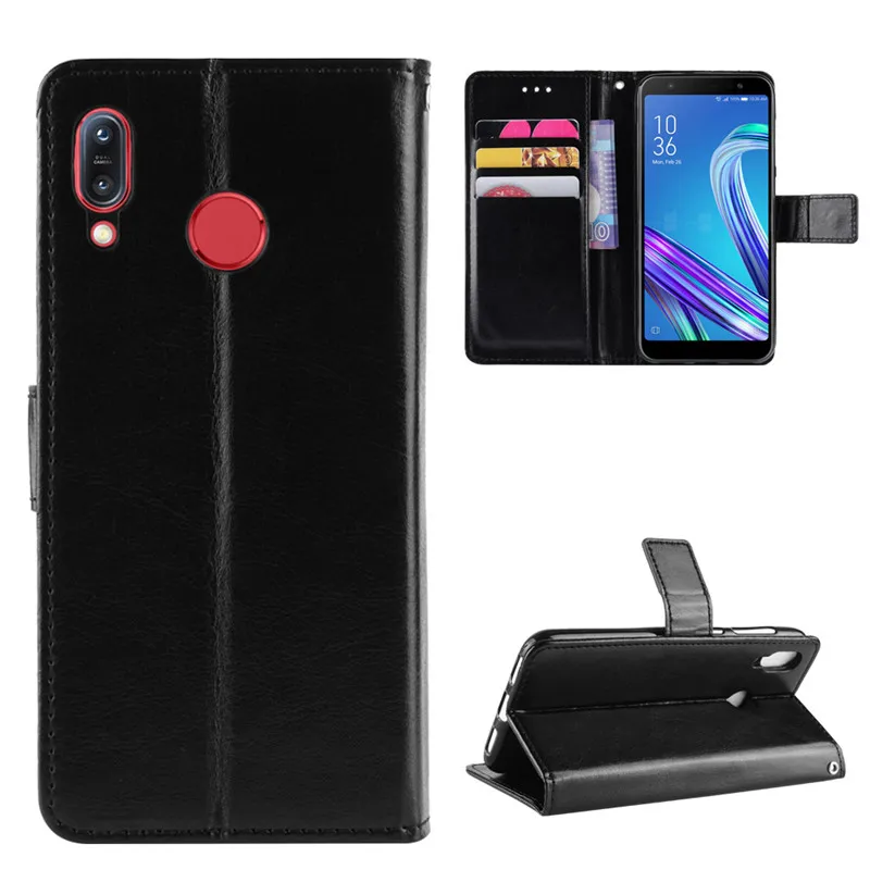 Чехол для Asus Zenfone Max M1 ZB555KL роскошный откидной бумажник из искусственной кожи