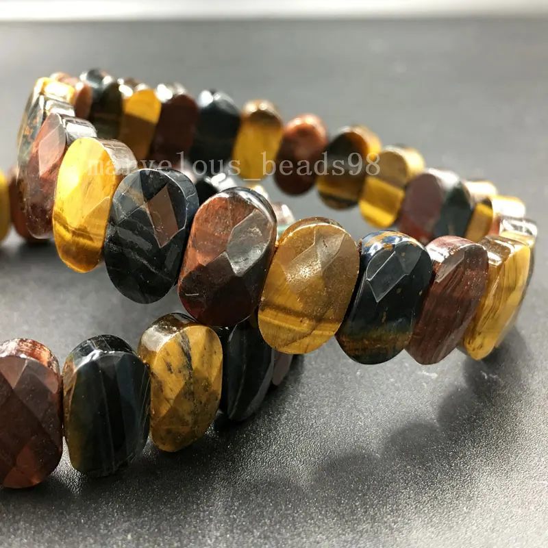 Tigers Eye G8352 Mookaite Золотой Камень Синий Песок Кристалл Howlite Вишня кварц Jaspe тигровый глаз родорит бусины стрейч браслет 7 1/" PWB615b - Окраска металла: Tigers Eye G8352