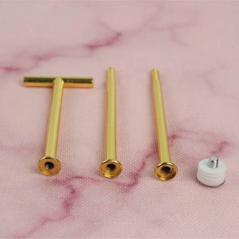 

Factory Price Hottest Sale 3 Tier Cake Plate Stand Fittings Plate Stands Gold Silver T Shape Style Fit for Teashop Wedding Cake