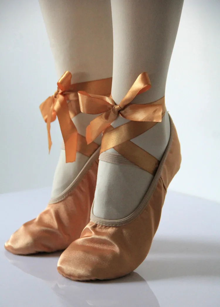 Балетки женские атласные с разрезом на подошве 4034|dance shoes|dance shoes wholesaledance brands |